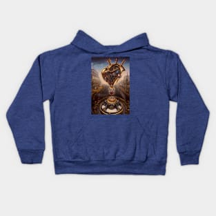 Steampunk mechanical heart Kids Hoodie